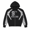 9th Studio Black Camo Zip Hoodie